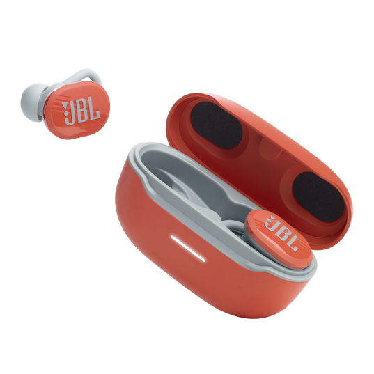 JBL Endurance Race TWS - Coral - Waterproof true wireless active sport earbuds - Detailshot 6
